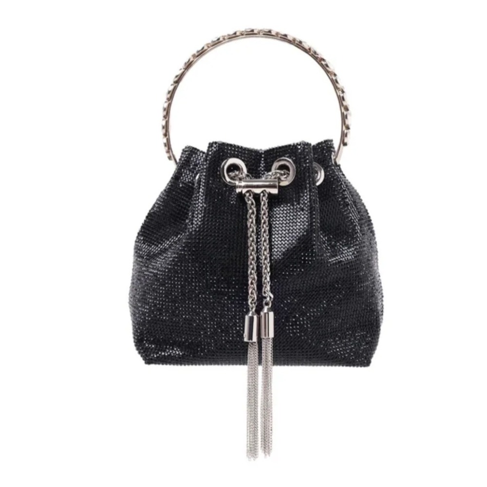 Sondra Roberts Lina Gem Handle Bag Women's‎ Small Black Rhinestone Mesh